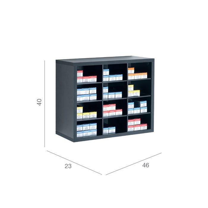 black colour storage shelf
