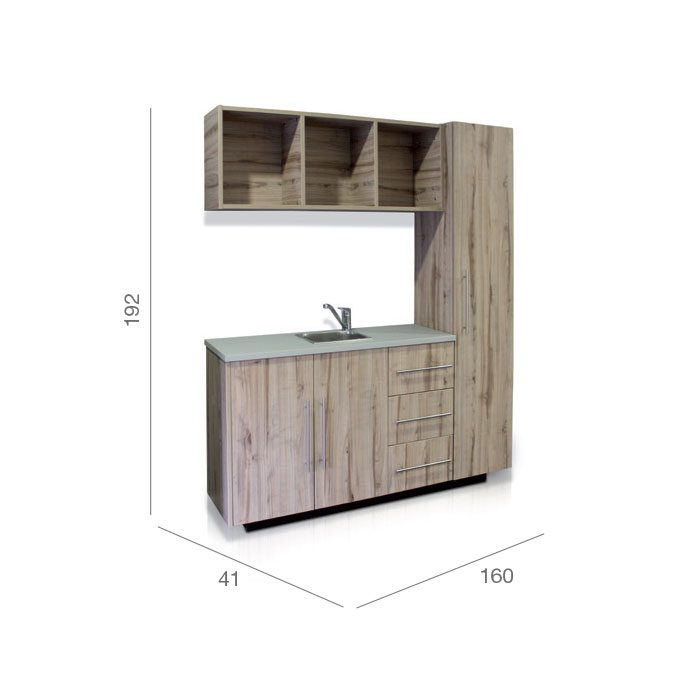 salon storage unit with basin