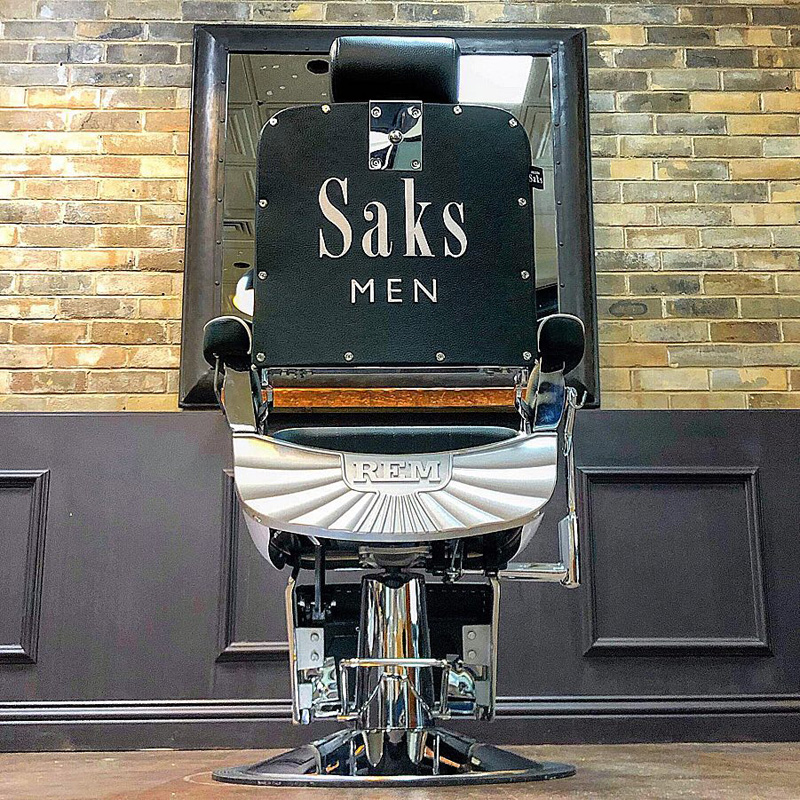 traditional designed mens grooming salon saks barber chair